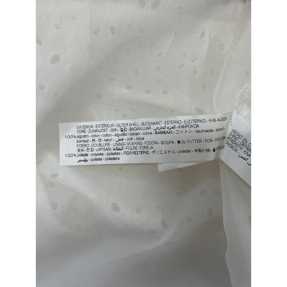 Zara The Emily Mini Babydoll Dress Mini Drop Waist Eyelet White Size L Coquette - Picture 15 of 16